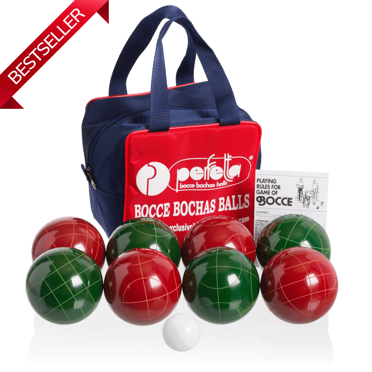 Perfetta Club Pro Solid Color Bocce Ball Set 107mm Made in Italy - Playaboule